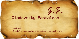 Gladovszky Pantaleon névjegykártya